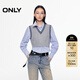 ONLY2025 new winter style college style style color block knitted vest suit shirt for women|125405016 H21 Kerry white background blue check XS