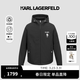 Karl Lagerfeld Men's Contrast Color Hooded Jacket LOGO Jacket Cotton Jacket Winter New Men's Clothing Galeries Lafayette M26Y3501 Black M (48)