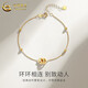 CHINA GOLD 18k gold interlocking bracelet for women, double ring to commemorate old Valentine's Day, birthday gift for girlfriend and wife 18K gold interlocking bracelet, brand gift box, about 0.75g