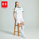 Under Armor Girls' Short Skirt Spring and Summer Sports Training Basics Simple Technical Fabric Woven Pleated Skirt 262213609 White 130