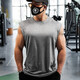 Lutielang sleeveless sports T-shirt fitness vest muscle training men's loose running vest quick-drying elastic breathable moonlight gray L