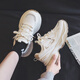 Huili Frauenschuhe dicker LOLED DAD SHOUS Damen Atmungsfreie vielseitige trendige Schuhe Retro Freizeitschuhe J841Z Beige 37