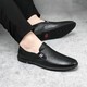Keechmont Men's Beanie Shoes Toe Toe Toe Withide Cow Whide Ligero y transpirable Zapatos Lazy Lazy Lazy Shoes informales zapatos para hombres 11973 Black Regular Versión 37