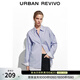 UR2026 Spring New Women's Commuting Versatile Striped Super Loose Cardigan Shirt UYL250146 Blue Stripes S (XS-S)