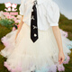Fuluo Mi Girls' Skirt Summer New Sweet Puffy Princess Skirt Girls Fashionable and Good-looking Convex Skirt Beige 100