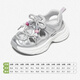 Snafy Girls Sports Sandals 2026 Summer New Children's White Shoes Breathable Soft Sole Light Casual Shoes Moonlight Silver 33 Recommended Foot Length 20.1cm