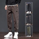Spechthose Herren Sommer dünne Schlanke Fit Arbeithose Loose Trendy Marke Vielseitige Mode Casual Hosen 689 Dunkelgrau 4xl