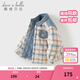 DAVE&BELLA children's quilted shirt winter new style boy's cotton jacket baby boy's warm top casual children's shirt plaid in stock 80 cm (recommended height 73-80cm)
