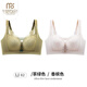 Modal Thin Full Cup Adjustable Push-Up Nipples Anti-Sagging Fat mm Large Size Underwear Women's Big Breast Show Small Bra Summer Tea Green + Champagne (2 pieces) 85C 38
