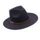 Hengyuanxiang buckle jazz hat European and American British style woolen hat outdoor felt hat retro sunshade hat for men and women light gray M56-58cm