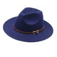 Hengyuanxiang buckle jazz hat European and American British style woolen hat outdoor felt hat retro sunshade hat for men and women light gray M56-58cm