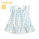 Balabala shopping mall same style Balabala baby dress baby princess dress 2026 new summer dress sweet and fashionable white and blue tone 00318 66