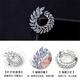 Crystal camellia brooch gift box birthday gift women's shell bead corsage pin buckle suit badge to prevent exposure