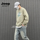 JEEP SPIRIT crew neck sweatshirt men's 2026 spring new loose casual bottoming shirt men's long-sleeved top jacket black S