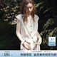 Fan Silan's temperament old money style hemp natural color casual shirt women's 2025 summer new style waistcoat v-neck shirt 2390 hemp natural color M