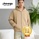 JEEP SPIRIT hooded sweatshirt men's 2026 spring zipper cardigan loose versatile jacket men's tops black M