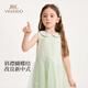 YEEHOO children's skirt girls summer dress new national style gauze skirt breathable skin-friendly cotton lining girl princess skirt new floating ripples - green 90