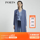 PORTS Baozi same style new women's slightly wrinkled texture waist windbreaker LL8T011KFE011 Persian blue L (8)