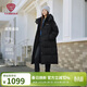Tambor Down Jacket Women's Long Removable Hood Winter Sports Warm Jacket 5550888D Black 170