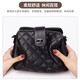 Glorzd Bag Women's 2025 New One-Shoulder Crossbody Bag Real Top Layer Cowhide Diamond Women's Bag Small Flavor Style Shell Bag Black