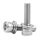 304 stainless steel three-combination hexagonal socket screws with cylindrical head and flat spring washer screws and extended 316 stainless steel cup head bolts and screws M6*16 20 sets 304