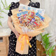 He Jiagong Lollipop Bouquet Finished Alpine Candy Snacks for Children Boys and Girls High School Entrance Examination Graduation Day Gifts Blue 52 Pieces + Starry Gypsophila Large Window Bag