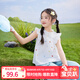Xiaoyinman girls' shirt ruffled small flying sleeves summer children's middle and large children's fungus round neck casual top flower art 150