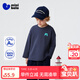 Minibala (minibala) boys and girls parent-child pure cotton long-sleeved T-shirt spring new skin-friendly breathable, durable and not easy to deform top blue purple 70216 160
