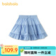 BALABALA children's clothing children's half-length skirt girls 2026 summer new style sweet short skirt for children and big children with bow blue and white tone 00381 90