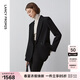 Langzi French wool commuter professional suit jacket black short suit formal temperament