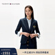 Tommy Hilfiger Autumn and Winter Women's Business Casual Workplace Lion Logo Embroidered Single Button Slim Lapel Suit Jacket Navy C1G S 34
