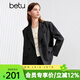 Betu women's autumn new suit lapel fashionable versatile silhouette suit jacket 2408T59 charcoal gray S