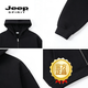 JEEP SPIRIT hooded sweatshirt men's 2026 spring zipper cardigan loose versatile jacket men's tops black M
