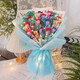 He Jiagong Lollipop Bouquet Finished Alpine Candy Snacks for Children Boys and Girls High School Entrance Examination Graduation Day Gifts Blue 52 Pieces + Starry Gypsophila Large Window Bag