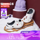 CROCS Children's Cotton Slippers Boys and Girls Winter Warm Furry Crocs 207010_10M White 33-34 Inner Length Approximately 208mm