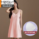 
Modal suspender nightgown for women summer pajamas with chest pad integrated medium-length vest skirt sleeveless cool and thin home clothing DMB11979 M 80-100Jin [Jin equals 0.5 kg]