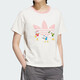 Adidas (adidas) 3-Blatt kurzärmelige T-Shirt-Frauen 2025 Herbst New Disney Joint Sportswear atmungsaktives kurzes Top JP1428/Weißrosa L L.