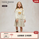 Teenie Weenie Kids Bear Children's Clothing Autumn Girls' Embroidered Lapel Floral Splicing Dress Mixed Color 150 cm
