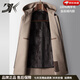 DK brand men's 100% pure wool woolen coat men's winter new business casual warm loose hooded coat Khaki XL /180 recommended 140-160Jin Jin equals 0.5 kg