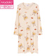 Camisón modal para mujeres en el algodón puro de primavera y otoño pijama delgada de manga larga para mujeres con almohadillas de seno integrada ropa de hogar dulce y suelta YS9906 L adecuada para 100-120Jin [Jin equivale a 0,5 kg]