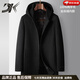 DK brand men's 100% pure wool woolen coat men's winter new business casual warm loose hooded coat Khaki XL /180 recommended 140-160Jin Jin equals 0.5 kg