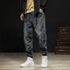 Boyuni 2025 Frühlings- und Herbst-neuer Stil Binden Jeans für Männer Neun-Punkte Lose große Haremhosen Trendy Casual Casual 100 206 30 115-125jin [Jin entspricht 0,5 kg]