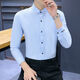 Yunhanyes neues Herrenhemd, modische elastische gestreifte Business-Stil, schlanke und schlanke junge modische Herrenkleidung, kostenloses Bügelhemd, 829 Black 3xL, empfohlen, etwa 148-168jin [Jin ist 0,5 kg]