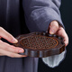 Liexuan ebony solid wood pot holder tea tray tray dry soaking table purple sand teapot pad pot base household kung fu tea set small ebony pot holder lace