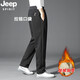 JEEP SPIRIT裤子男冬季加绒裤子男加厚运动男士休闲裤大码保暖羊羔绒纯棉裤 967-黑色直筒 XL （115斤-130斤）