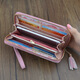 Shuguoer (SHU GUO ER) contrasting color splicing long wallet for women's clutch women's new fashion Japanese and Korean pink #C311