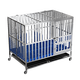HKML stainless steel dog cage large dog cage folding medium dog small dog pet with toilet indoor dog house outdoor 125*75*106 folding square tube fully welded 1 shot of 6 free dogs factory direct sales new products limited time impulse