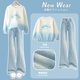 Yoyo One (Yoyo One) Girls Anzugsanzug Frühlings- und Herbst -Kinder -neue Herbstkleidung modische Sweatshirt Frühling und Herbst große Kinder Jeans 12 Jahre alt 4882 White + 13131 Blau [Frühlings- und Herbststil] 150