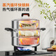 Joyoung Steamer 304 stainless steel double-layered bottom large-capacity high-arch lid steamer soup pot steamer induction cooker universal heightening design-CZ513- 2 layers 28cm