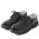 Yun Ningshang Boys' Leather Shoes Student Leather Shoes Medium and Large Boys' Single Shoes Spring and Autumn Children's Black Brogue British Style Performance Shoes Black Brogue Lace-up Size 35